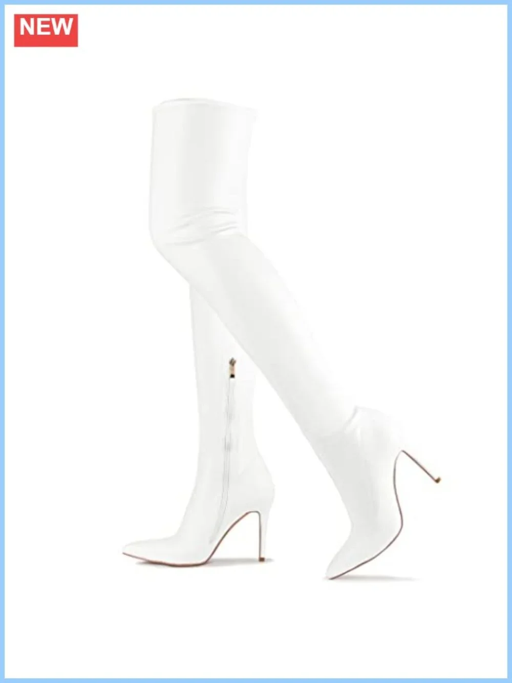 Suede PU Over the Knee Boots Pointed Toe Stiletto Thigh High